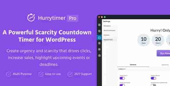 HurryTimer Pro 2.16.0漢化中文版 功能強大的多用途WordPress倒數計時器插件